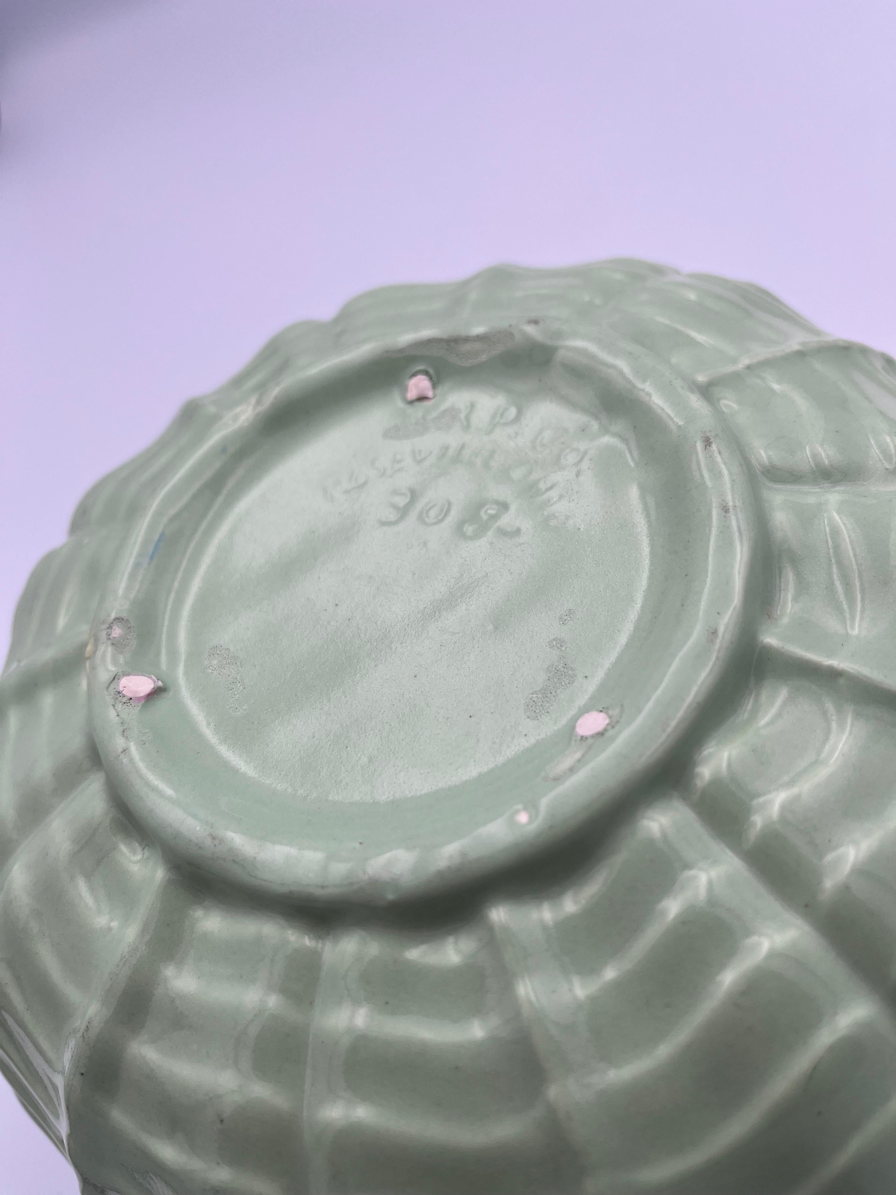 Favolosa ciotola a onda ondulata in ceramica di Roseville Art Deco degli anni '30 in Greene & Greene in vendita 2
