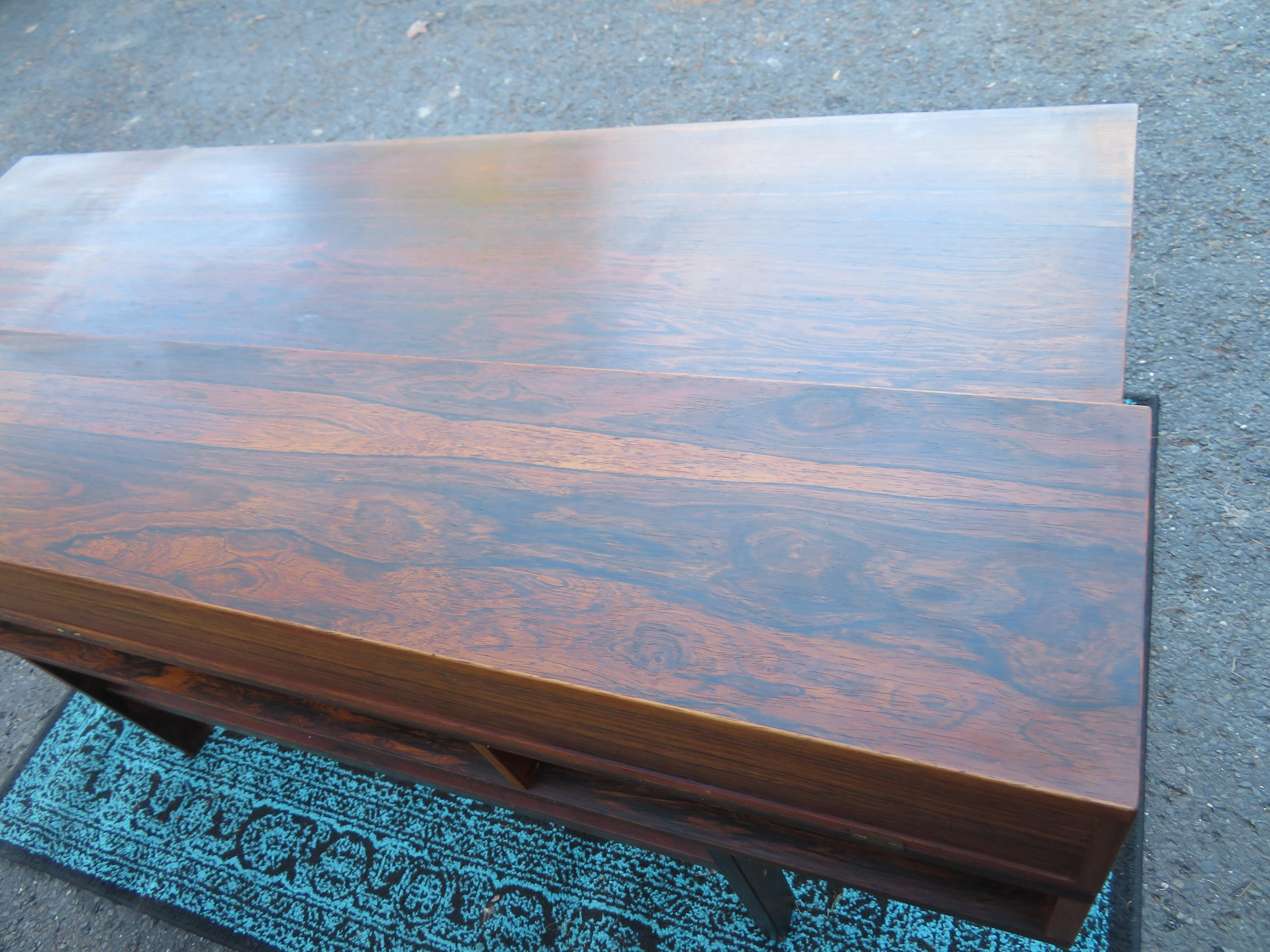 Fabulous Rosewood Flip-Top Desk by Peter Lovig Nielsen Mid-Century Modern For Sale 1
