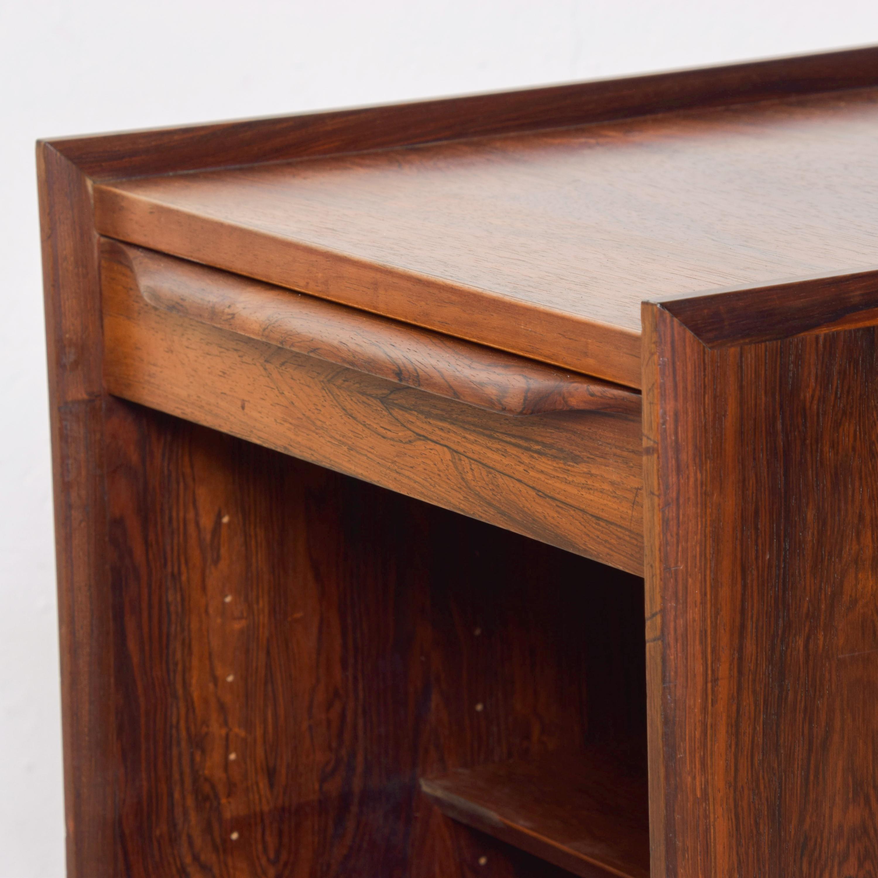 Fabulous Rosewood Side Table Cubby Cabinet Scandinavian Modern Pega by Juul 1960 In Good Condition In Chula Vista, CA