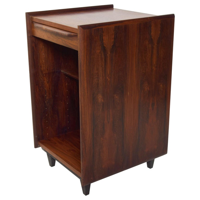 Norwegian Fabulous Rosewood Side Table Cubby Cabinet Scandinavian Modern Pega by Juul 1960 For Sale