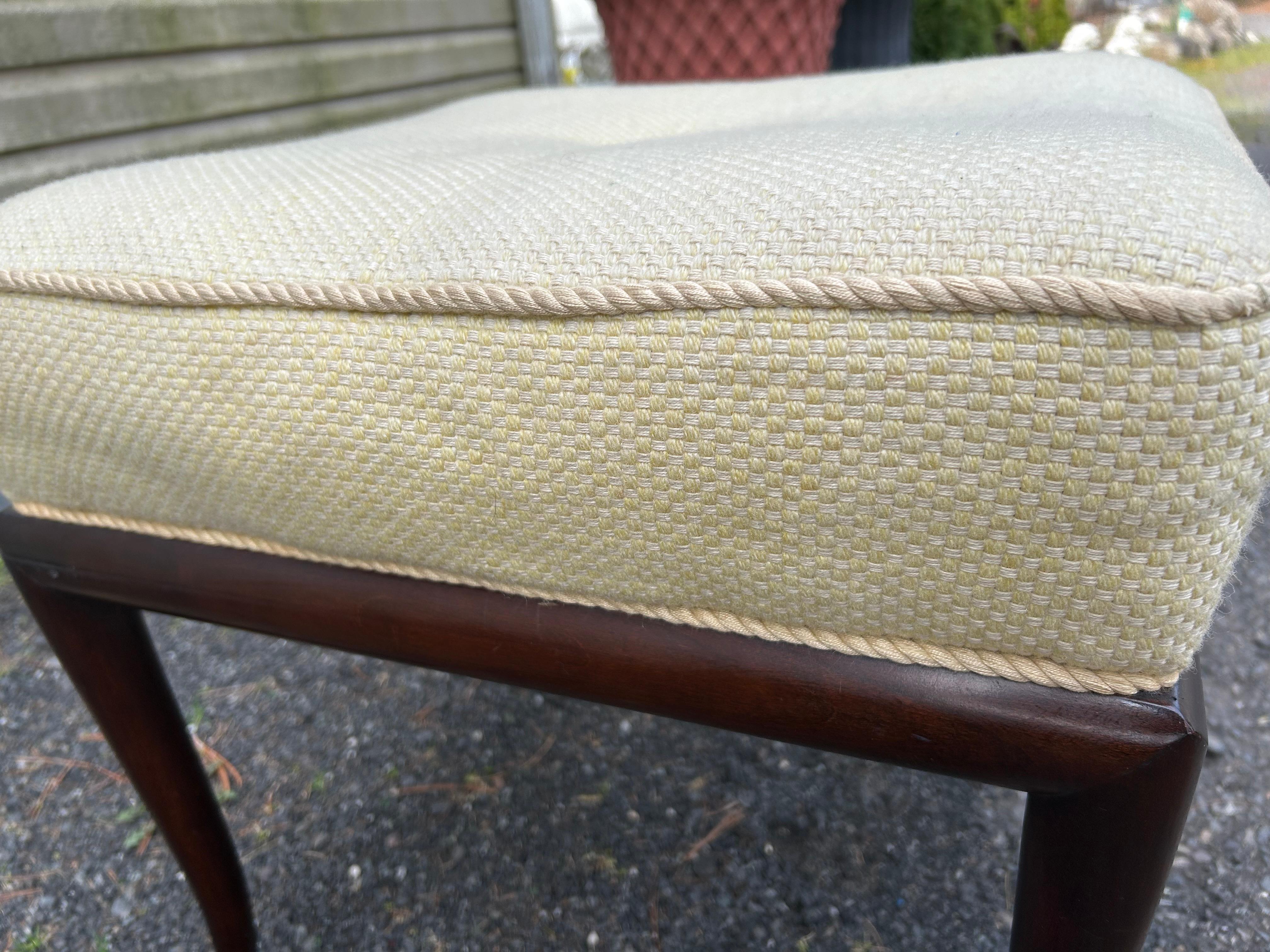 Mid-20th Century Fabulous Sabre Leg Walnut Stool/Ottoman by T H. Robsjohn-Gibbings, C. 1950s For Sale