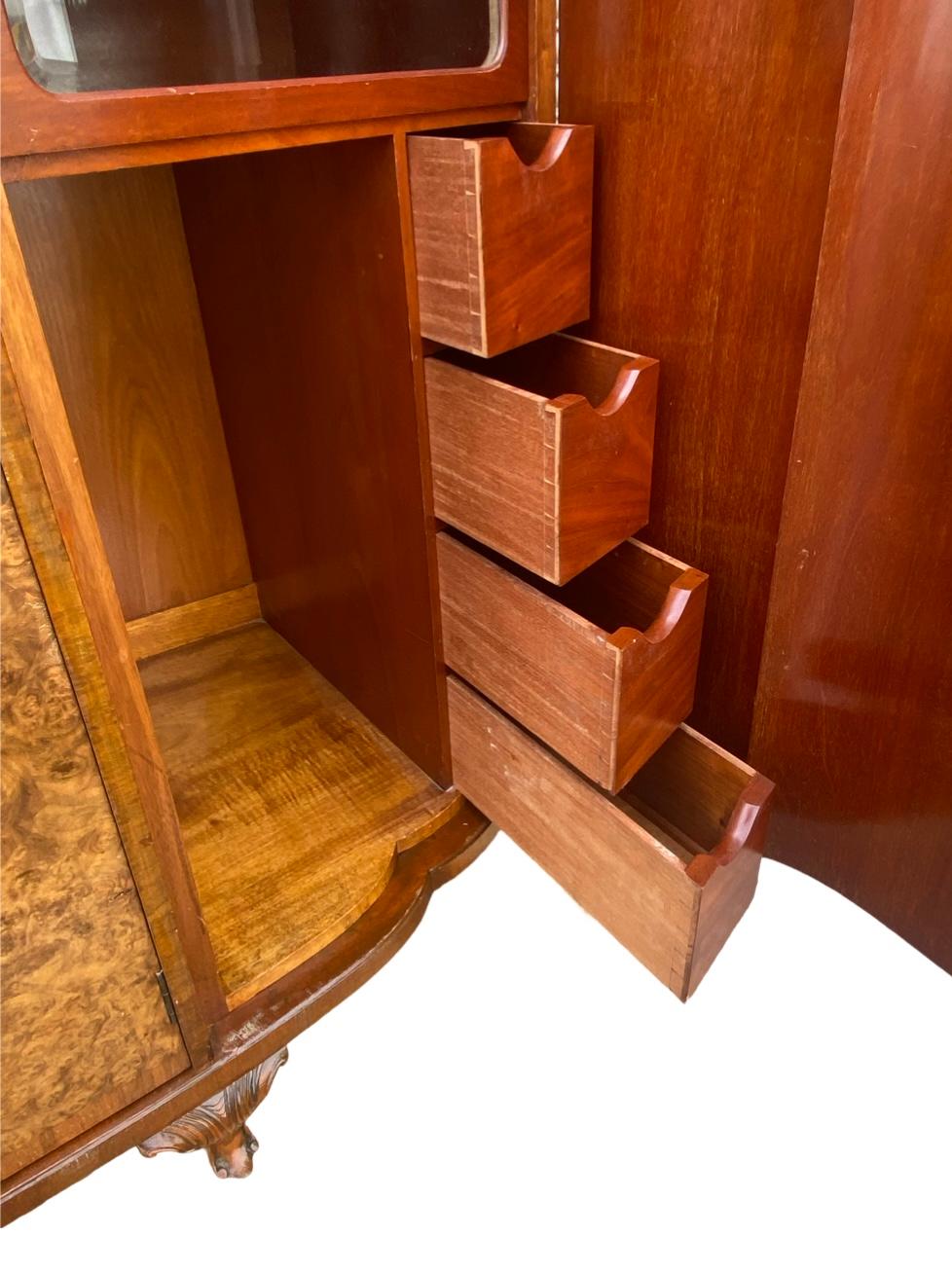 Fabulous serpentine fronted 3 door Art Deco Triple Wardrobe 2