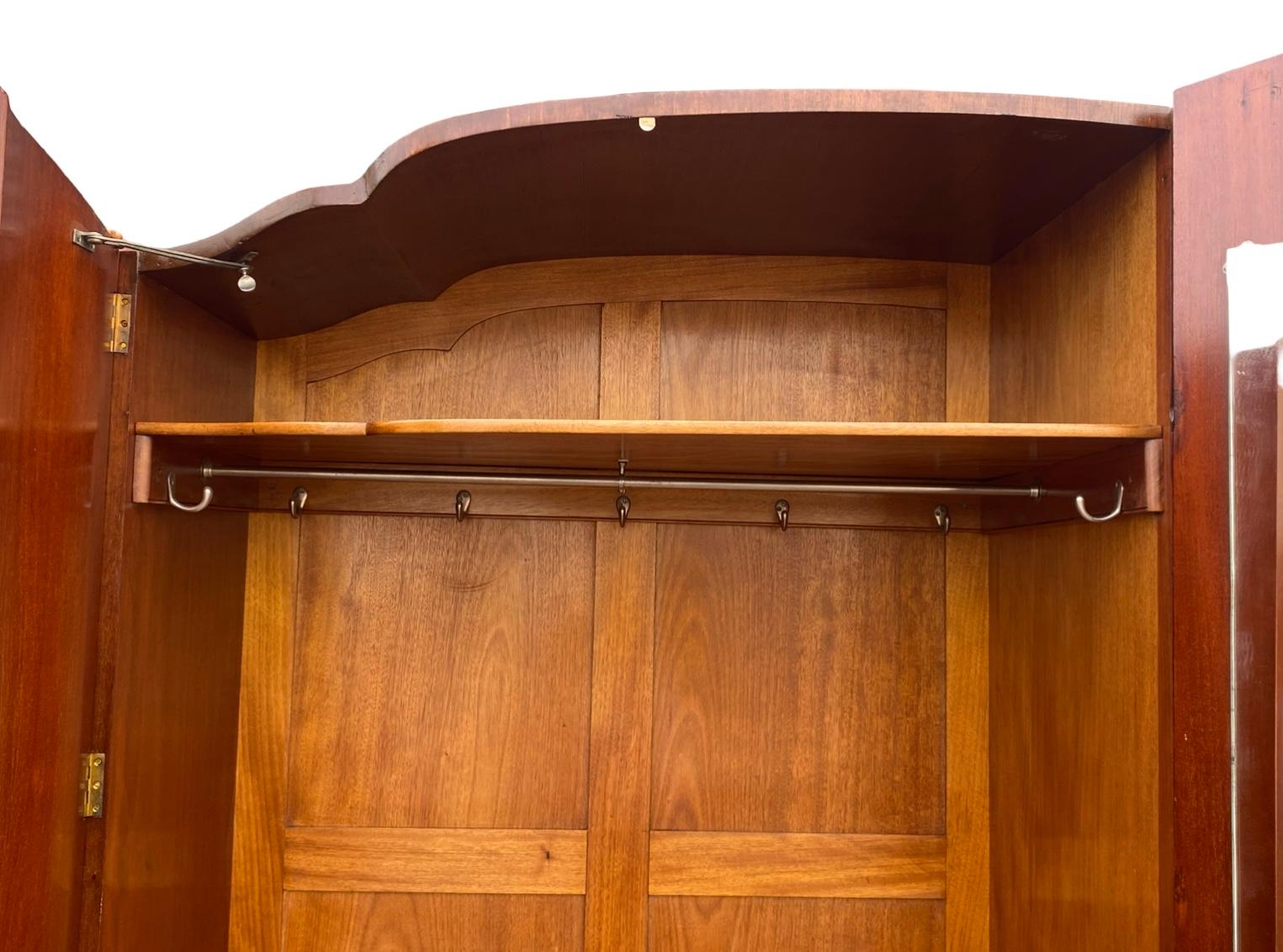 Fabulous serpentine fronted 3 door Art Deco Triple Wardrobe 3