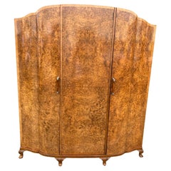 Used Fabulous serpentine fronted 3 door Art Deco Triple Wardrobe