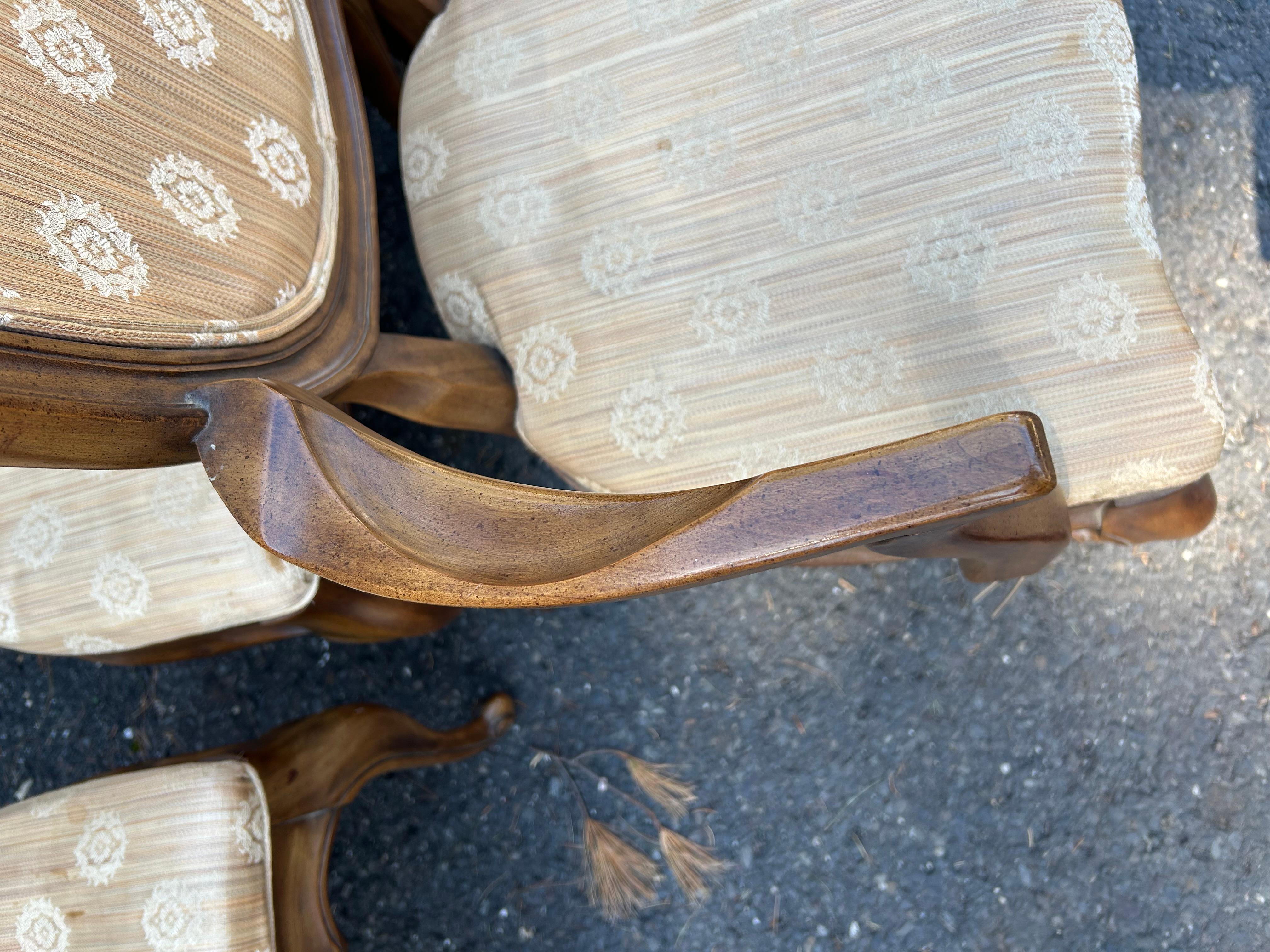 Mid-20th Century Fabulous Set 6 Balloon Back Cabriole Leg Dining Chairs Queen Anne style For Sale