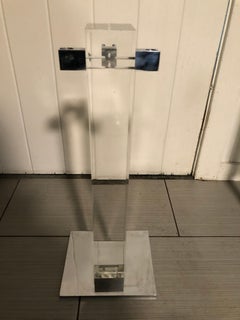 Favoloso set Danny Alessandro di strumenti per caminetto in lucite e cromo del metà del secolo scorso