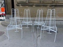 Fabulous Set of 4 White Painted Steal "Capricorn" Chairs by Vladimir Kagan