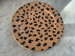 Fabulous Set of 8 Tiffany Eschenbach Leopard Dinner Plates & 8 Salad Plates