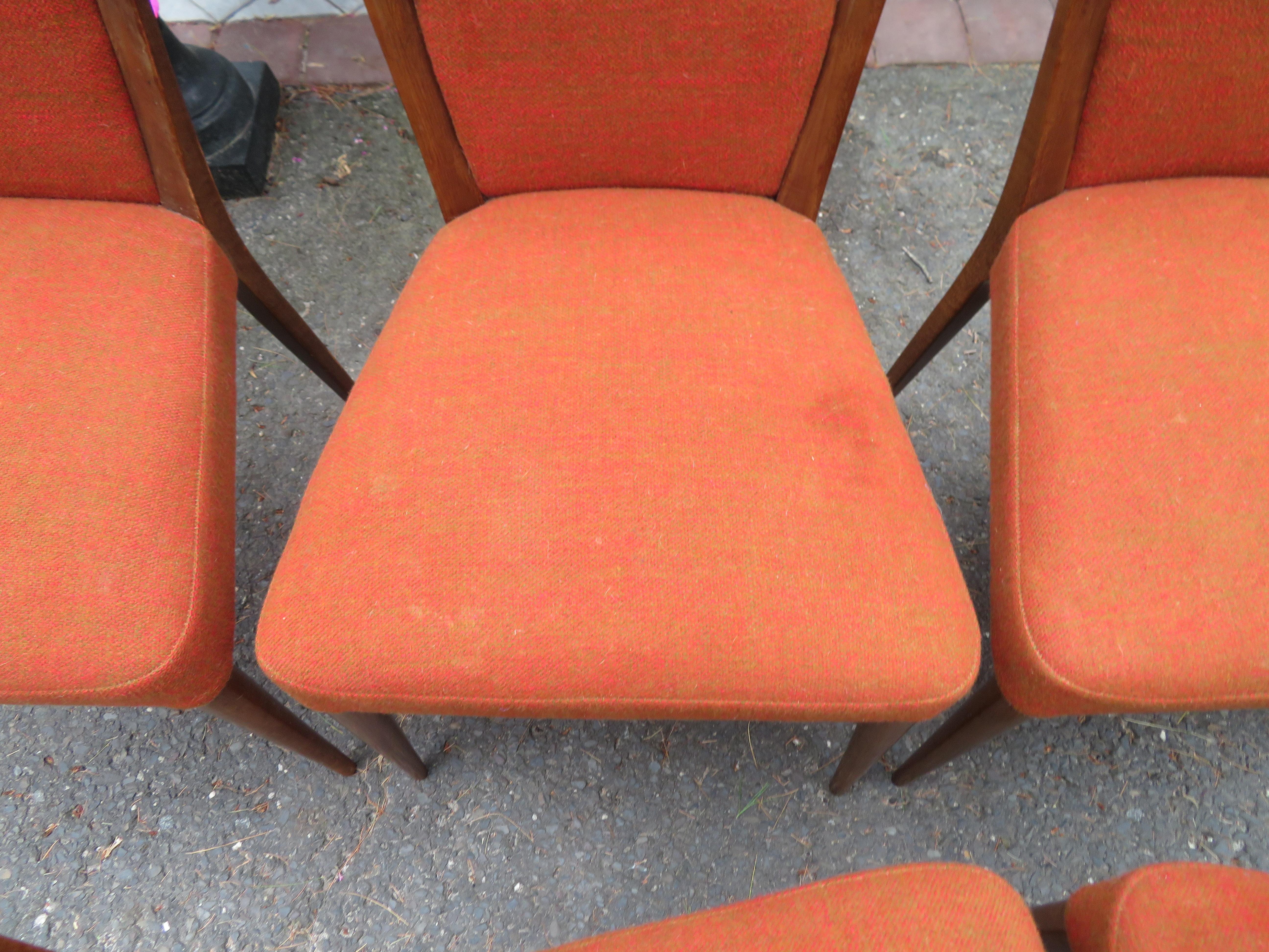 Fabulous Set of Six Italian Melchiorre Bega Dining Chairs Mid-Century Modern For Sale 7