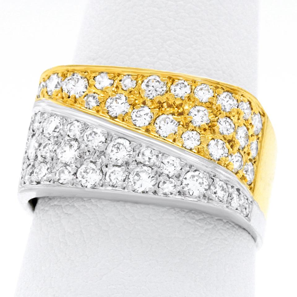 Modernist Fabulous Seventies Diamond & Gold Ring