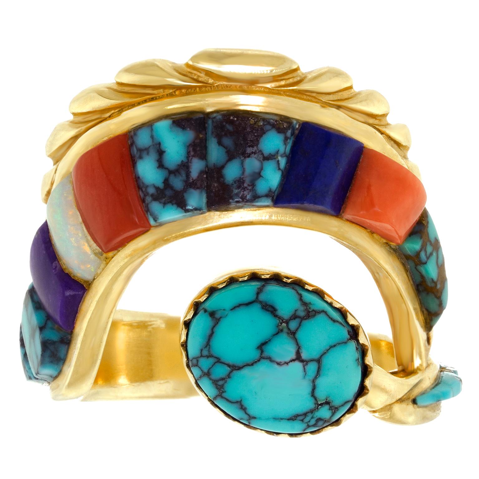 Cabochon Fabulous Seventies Hopi Ring For Sale