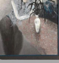 Fabulous Signed 20th Century Oil Painting on Paper by Ding Bin, 1992