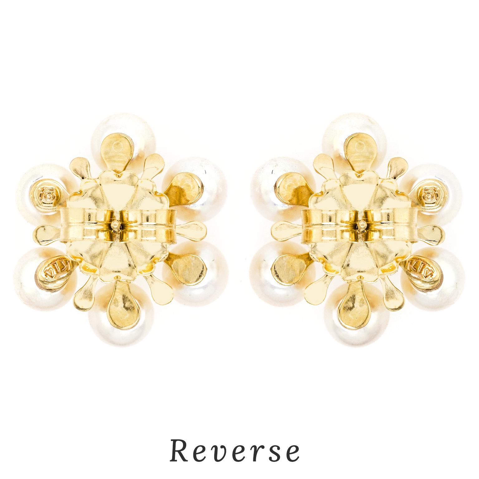 Fabulous Sixties Mikimoto Pearl-Set Gold Earrings 3