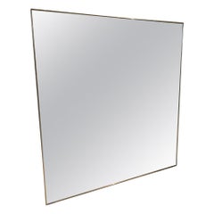 Fabulous 'Square' Larger Brass Mirror-Midcentury, Italy