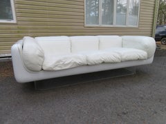 Fabulous Steelcase Fiberglass Leather Space Age Modern Sofa William Andrus