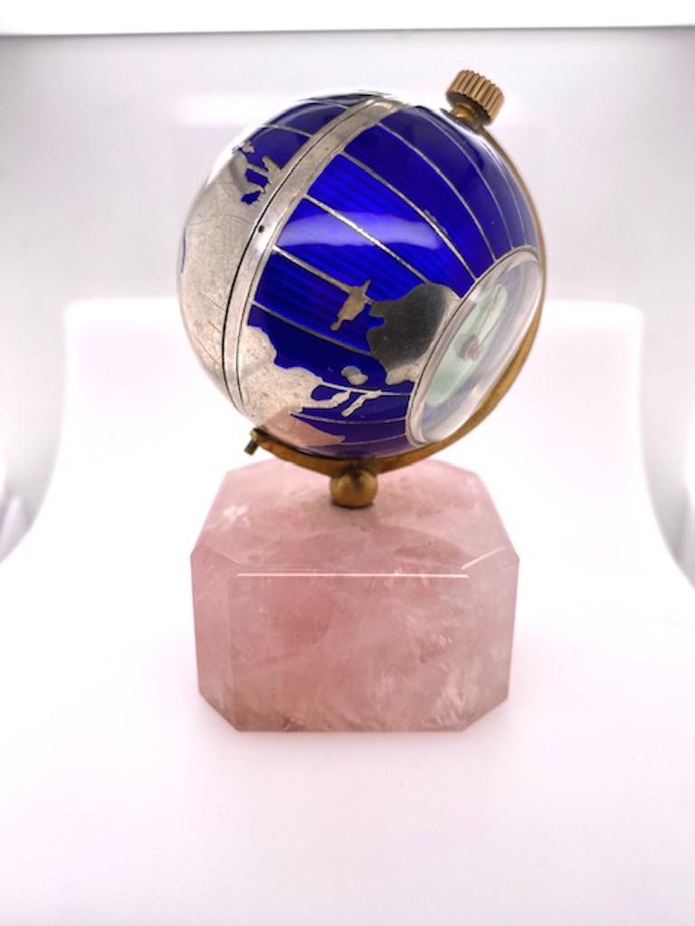 Fabuleuse horloge géométrique miniature en argent sterling et quartz émaillé Unisexe en vente