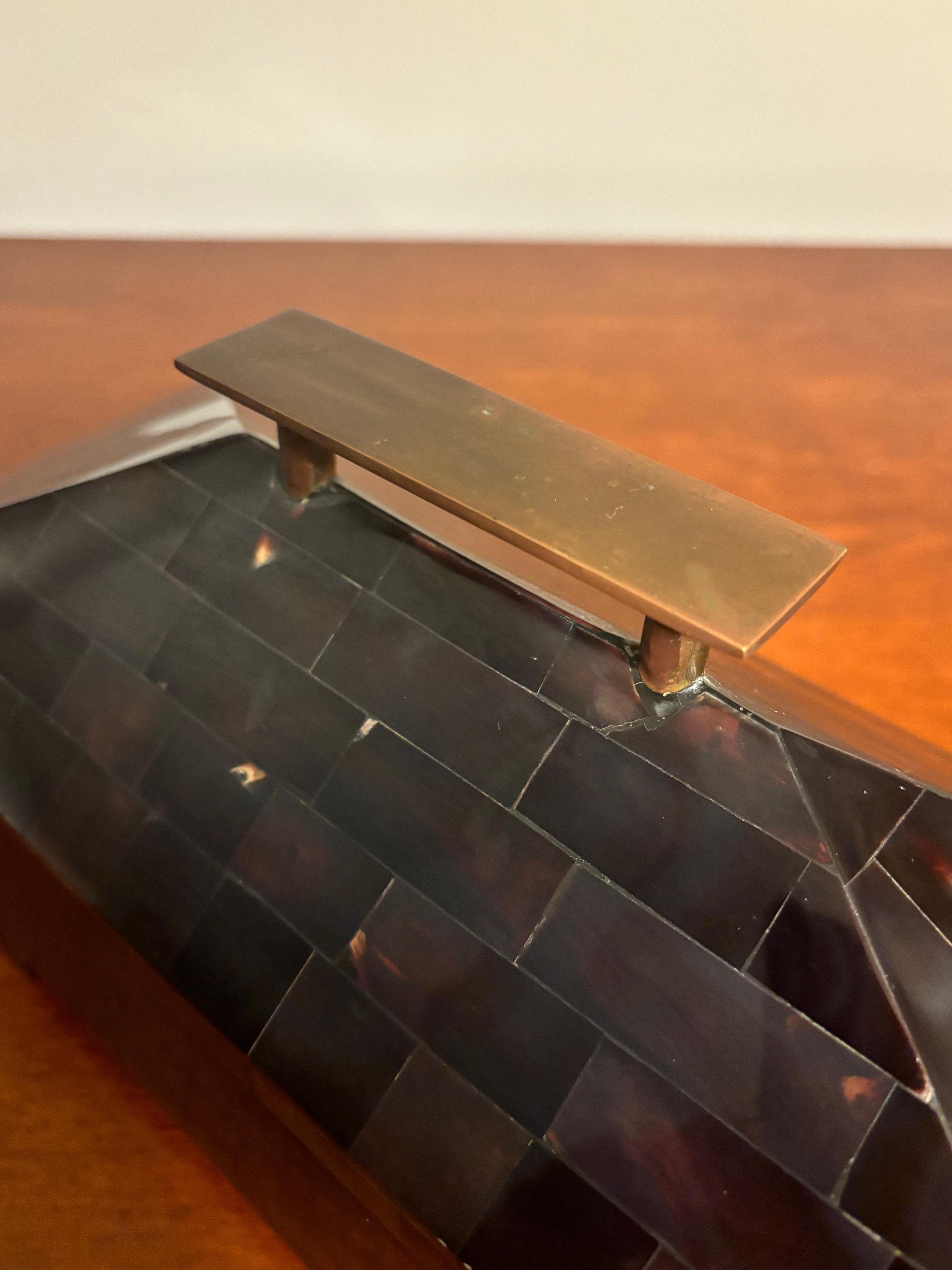 Fabulosa caja de cuerno teselado Regencia de Hollywood en venta