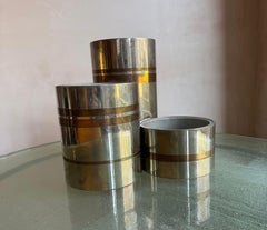 Fabulous triple nickel and brass planter