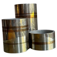 Fabulous triple nickel and brass planter