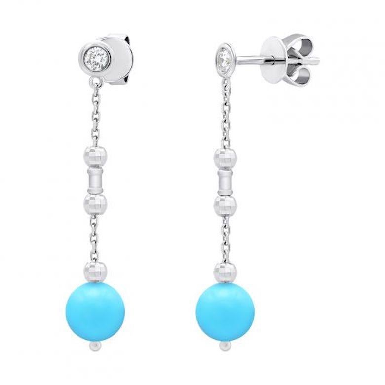 turquoise and diamond drop earrings