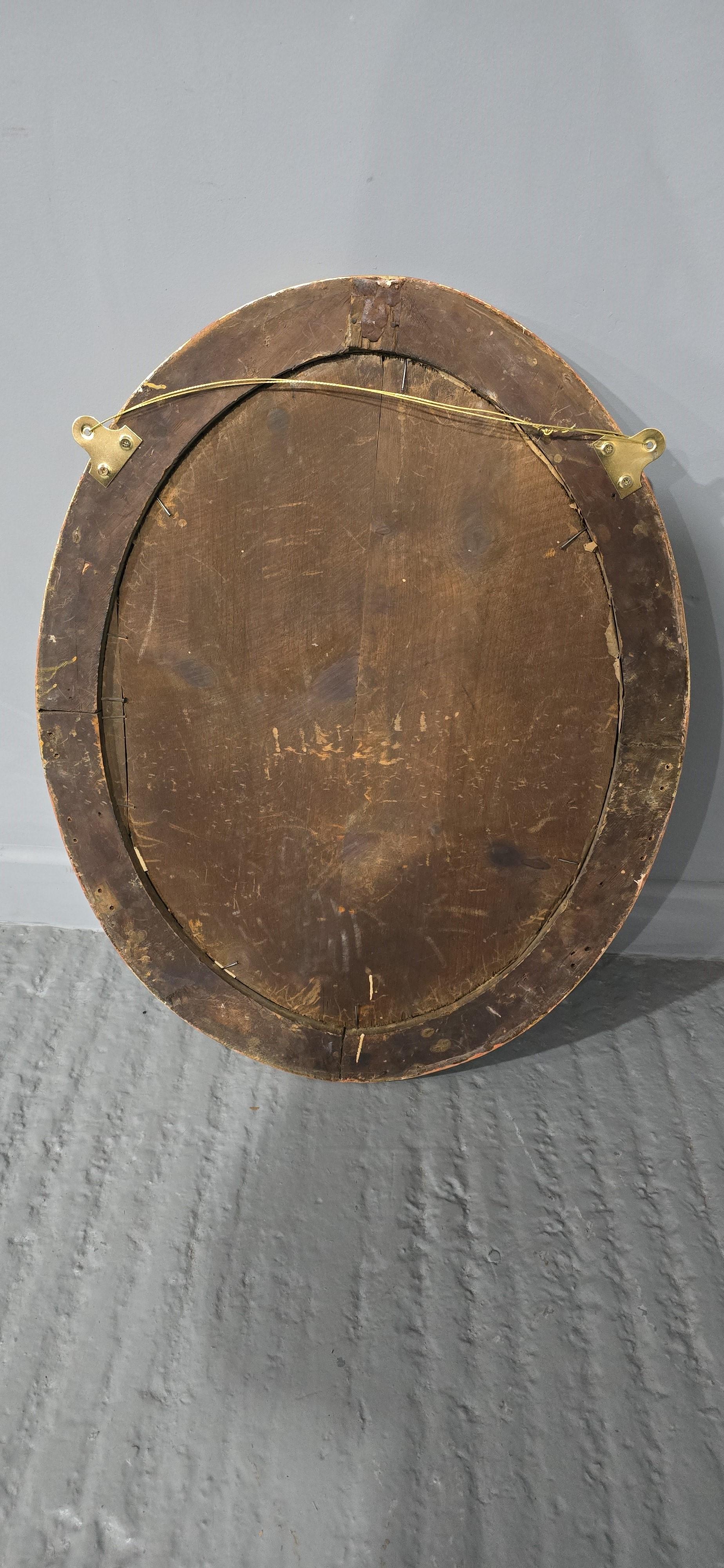 Fabuleux miroir ovale doré victorien en vente 1