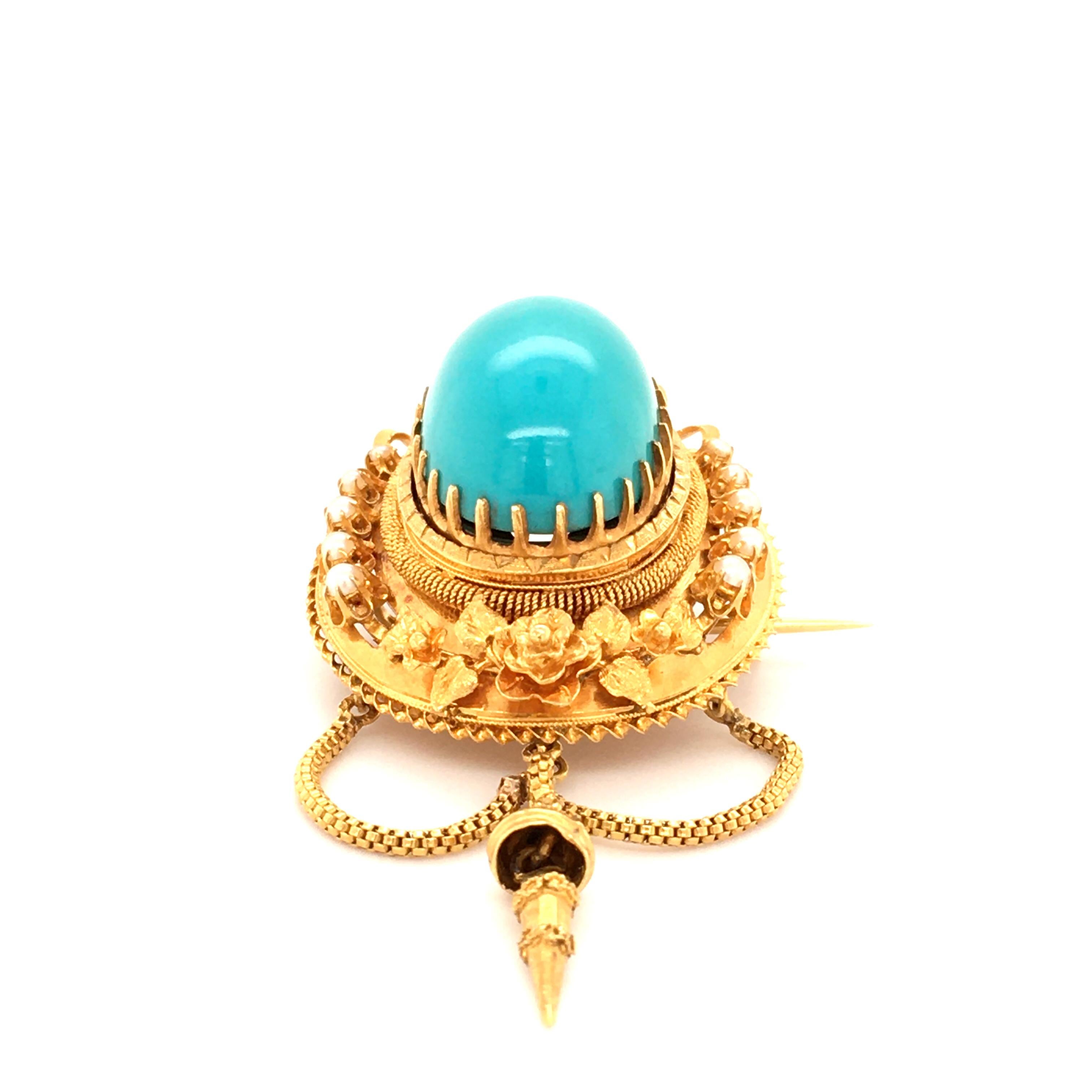 victorian turquoise brooch