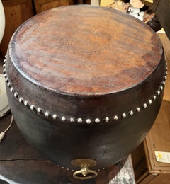 Fabulous Vintage Chinese Hide Drum Table