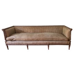 Fabulous Vintage Louis XVI Style Distressed White Washed Down Sofa