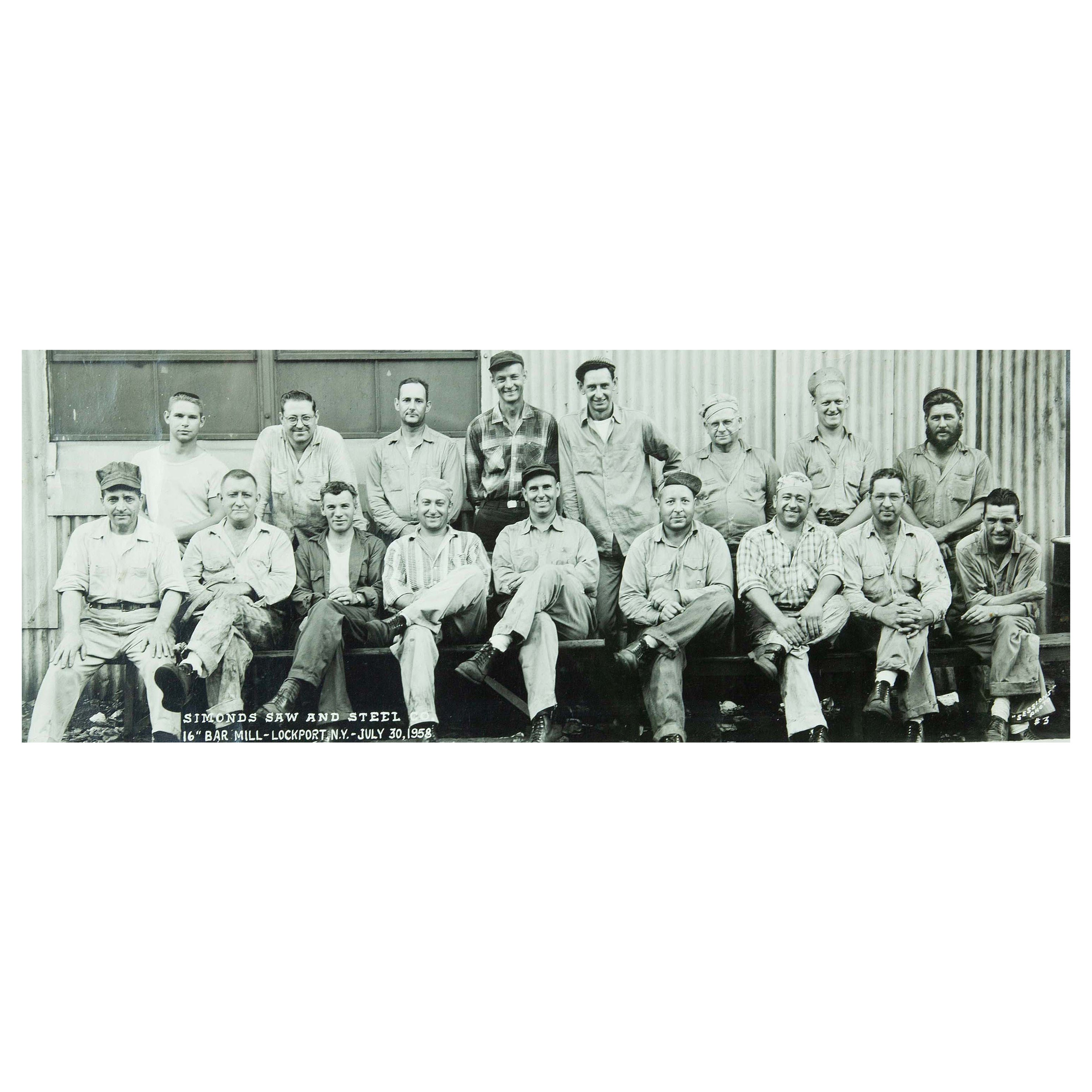 Fabelhafte Vintage-Stahlmühle/Beistellfotografie aus der Mitte des Jahrhunderts, datiert 1958