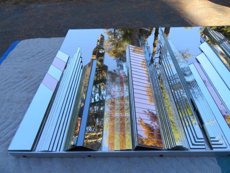 Fabulous Vintage New York City Skyline Mirror Wall Art MidCentury