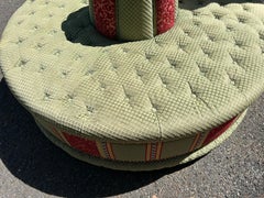 Fabulous Vintage Round Tufted Banquette Settee Lobby Ottoman Sofa