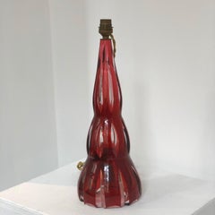 Fabulous Vintage Ruby Red French Crystal Table Lamp by Saint Louis Manufacture
