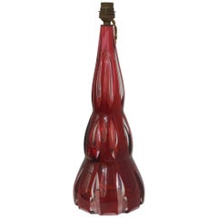 Fabulous Vintage Ruby Red French Crystal Table Lamp by Saint Louis Manufacture