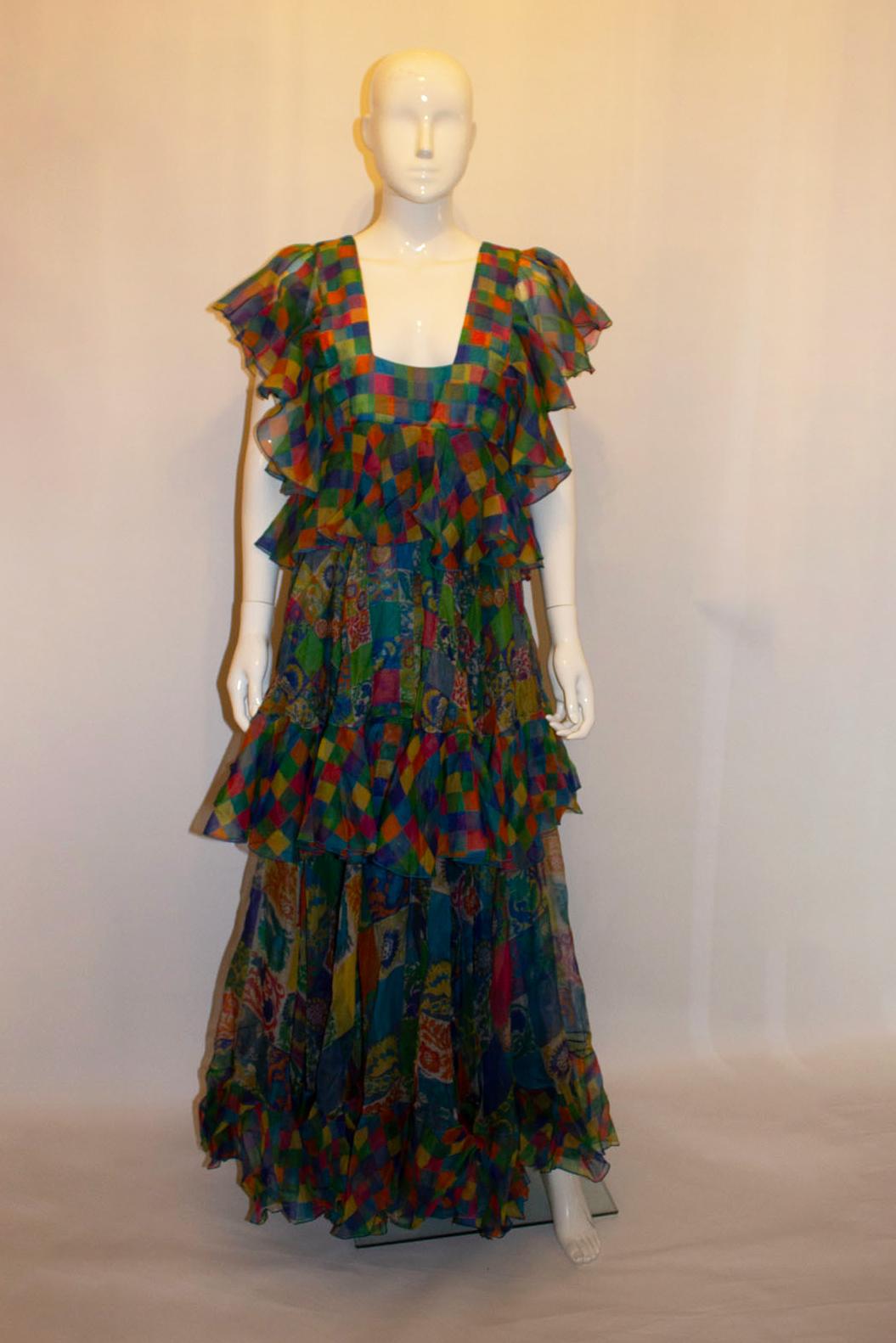 Fabulous Vintage Silk Gina Fratini Gown In Good Condition In London, GB