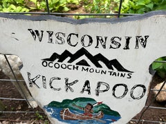 Fabulous Vintage Wisconsin Kickapoo Valley Handmade Sign