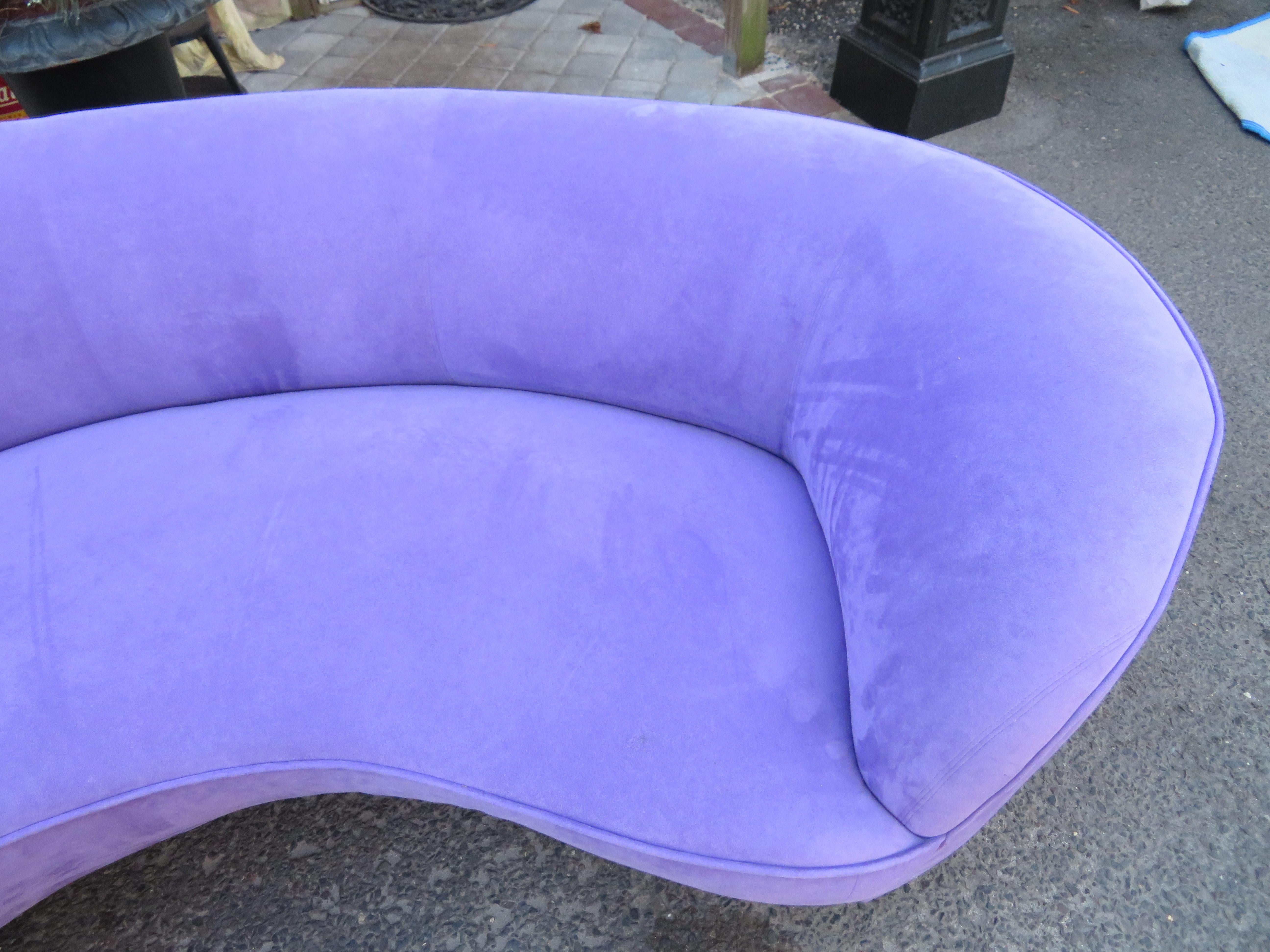 Fabulous Vladimir Kagan Curved Cloud Sofa Directional with Lucite Support 3