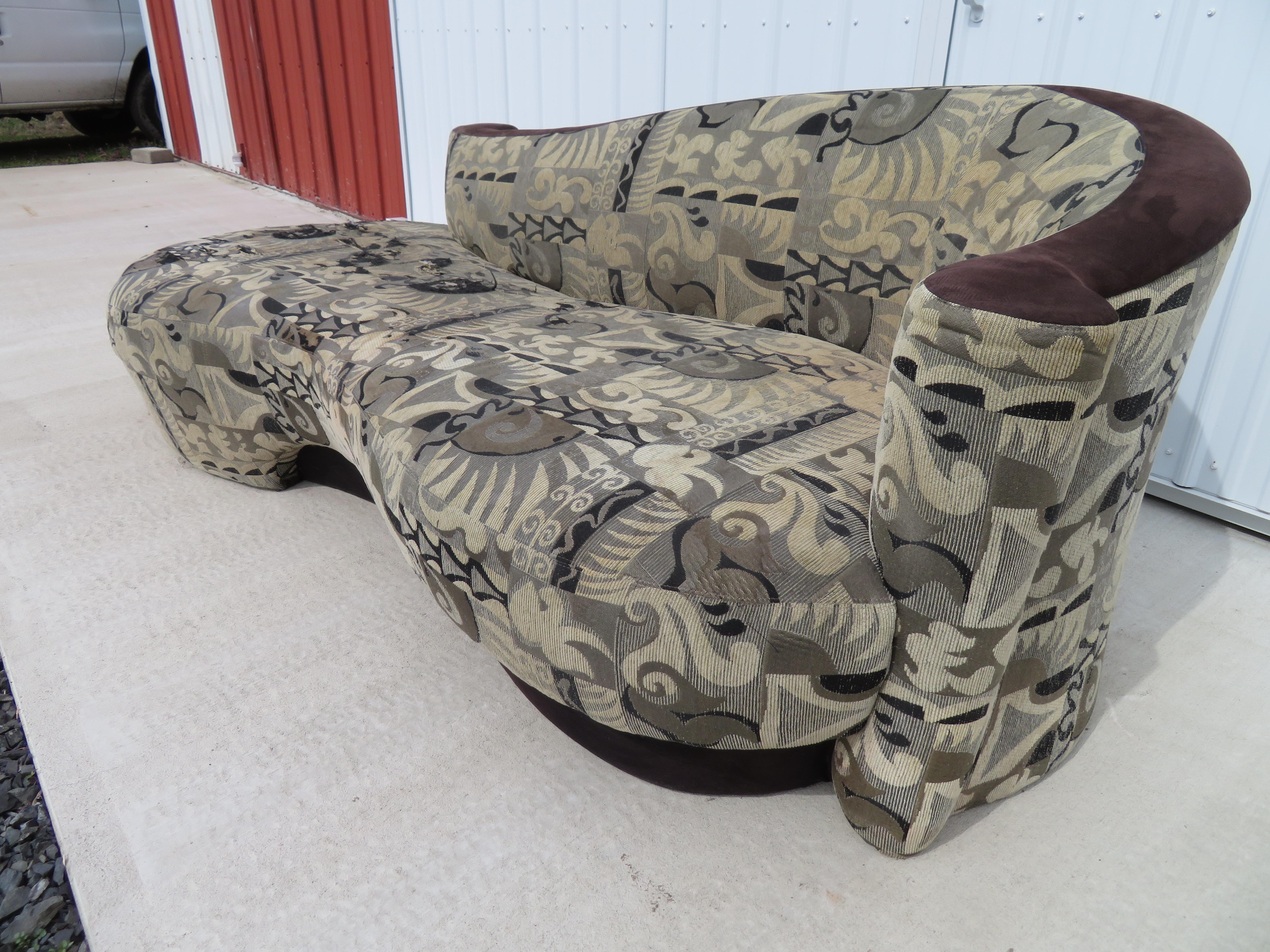 Fabulous Robert Ebel Postmodern Weiman Curved Cloud Sofa Chaise For Sale 3