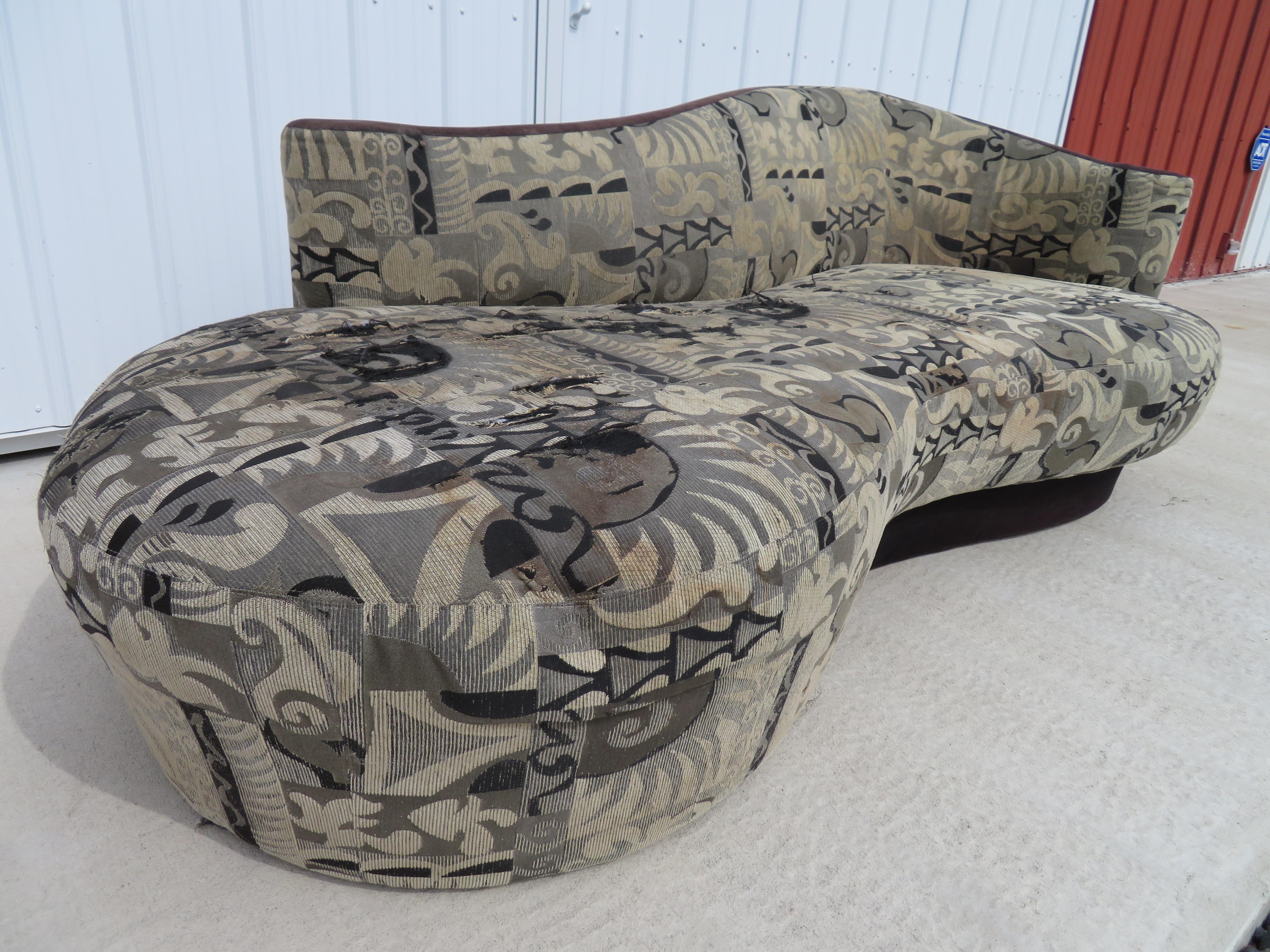 Mid-Century Modern Fabulous Robert Ebel Postmodern Weiman Curved Cloud Sofa Chaise For Sale