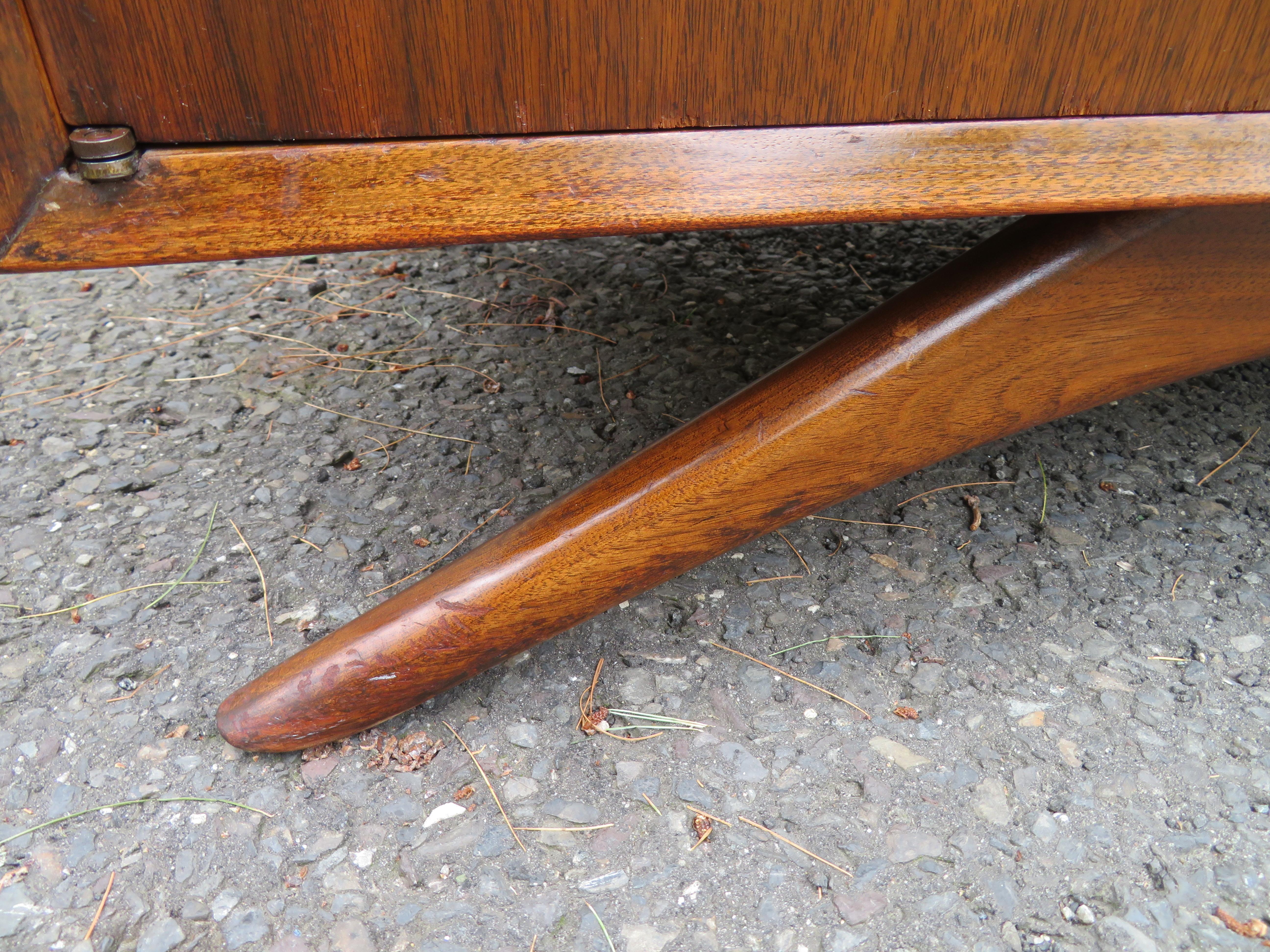 Fabulous Grosfeld House Style Splayed Legs Bar Desk Cabinet Mid-Century Modern For Sale 5