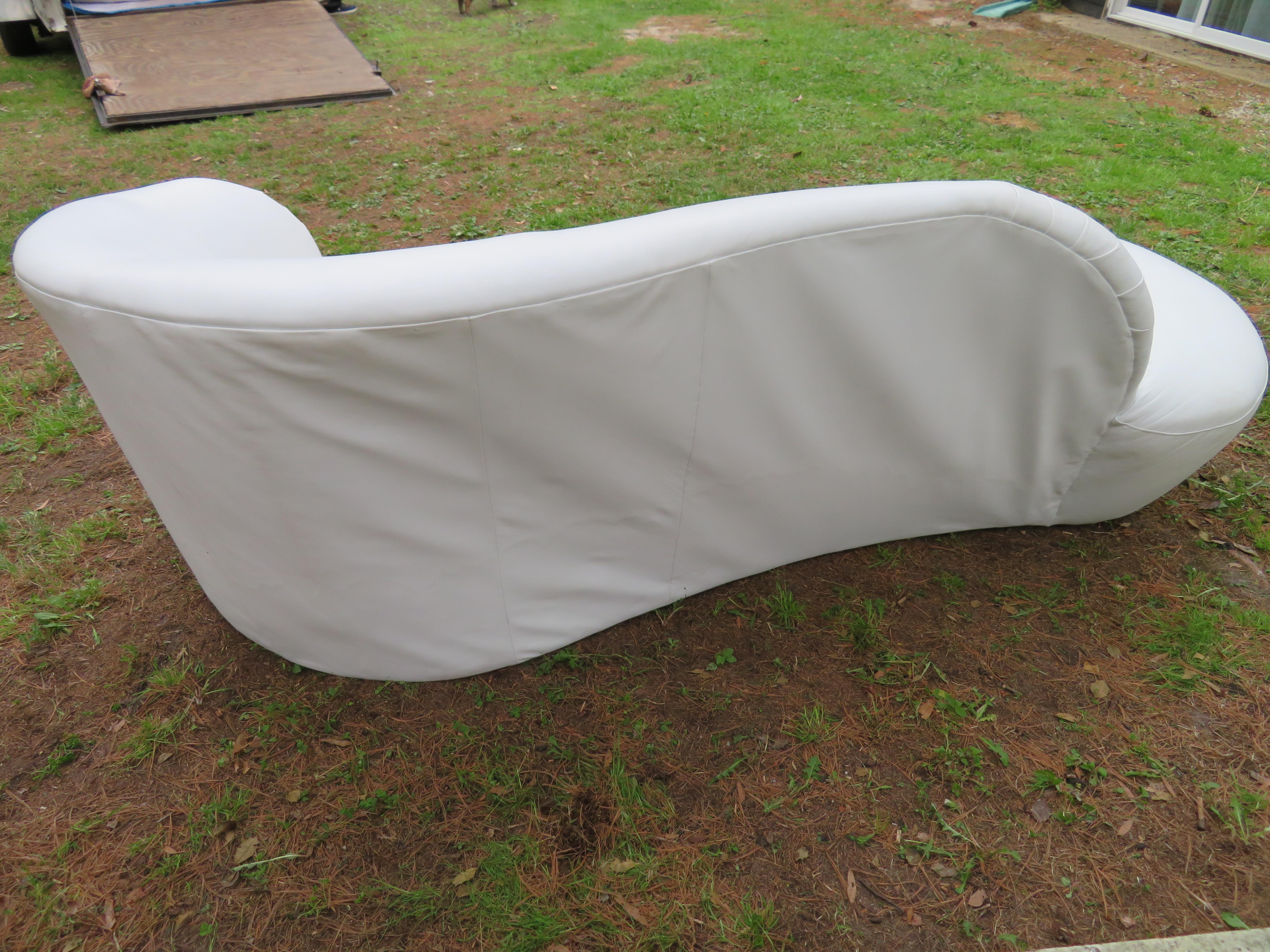 Fabulous White Leather Cloud Sofa Weiman, 1980s For Sale 1