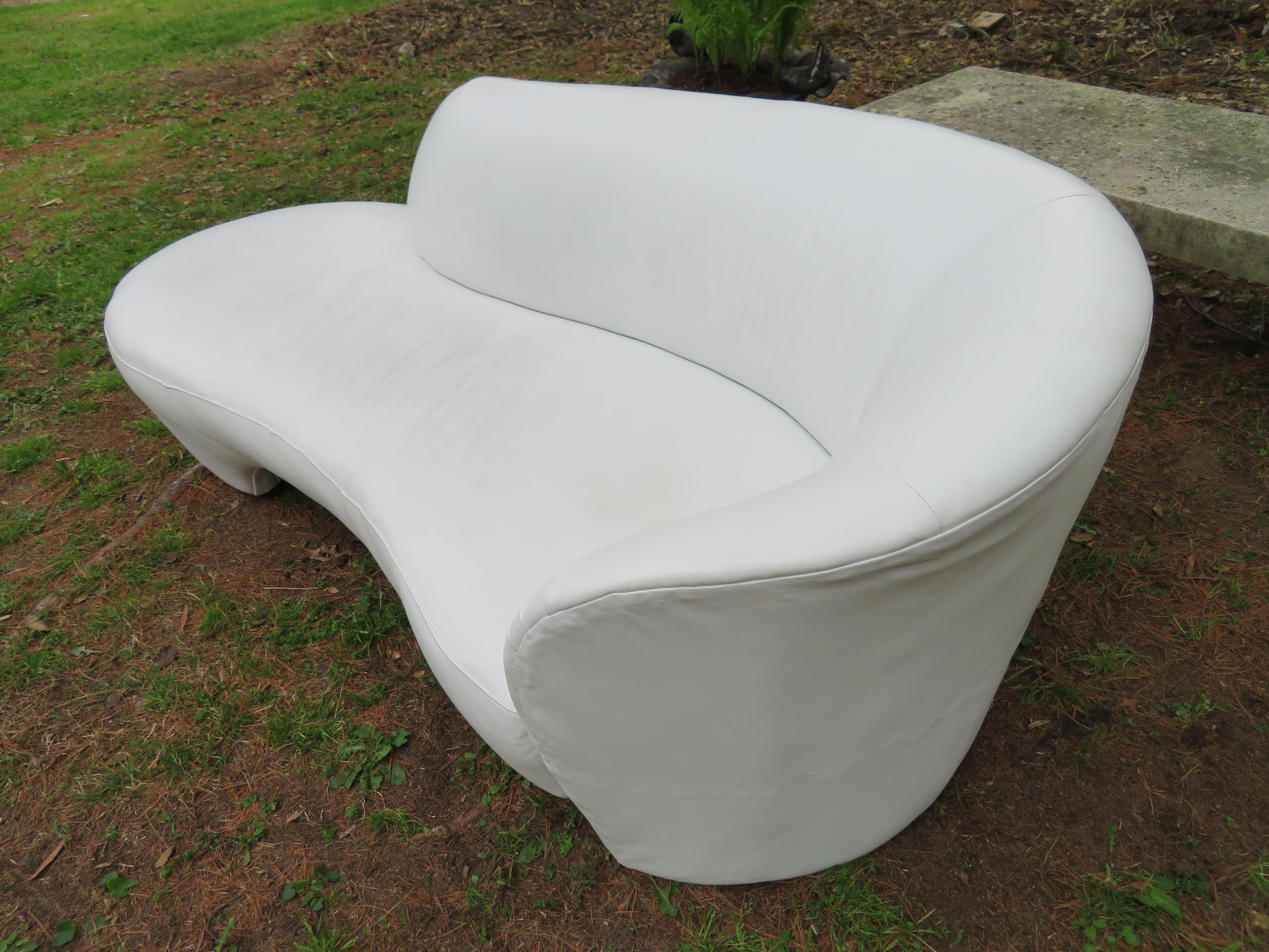 Fabulous White Leather Cloud Sofa Weiman, 1980s For Sale 2