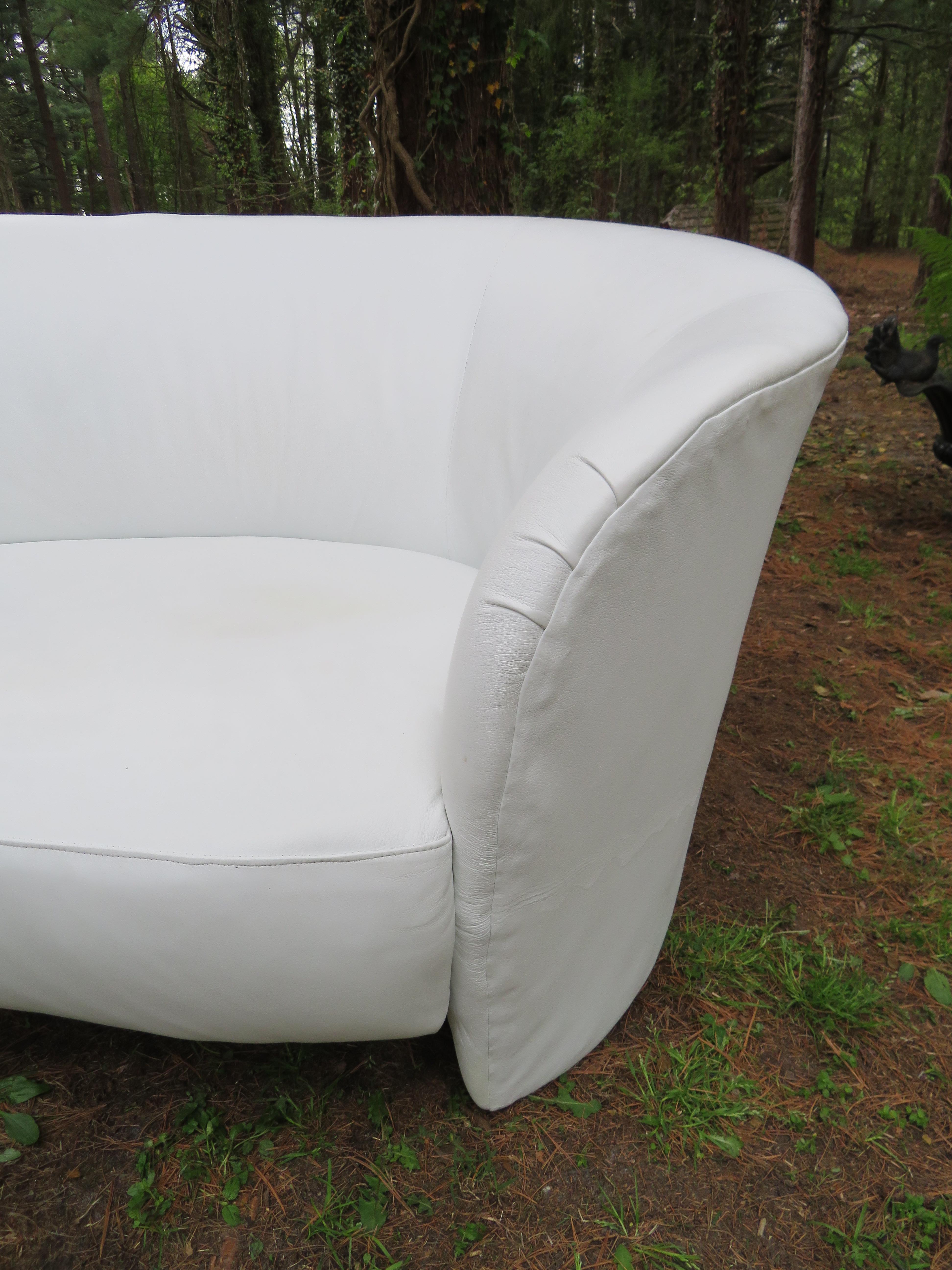 Fabulous White Leather Cloud Sofa Weiman, 1980s For Sale 3