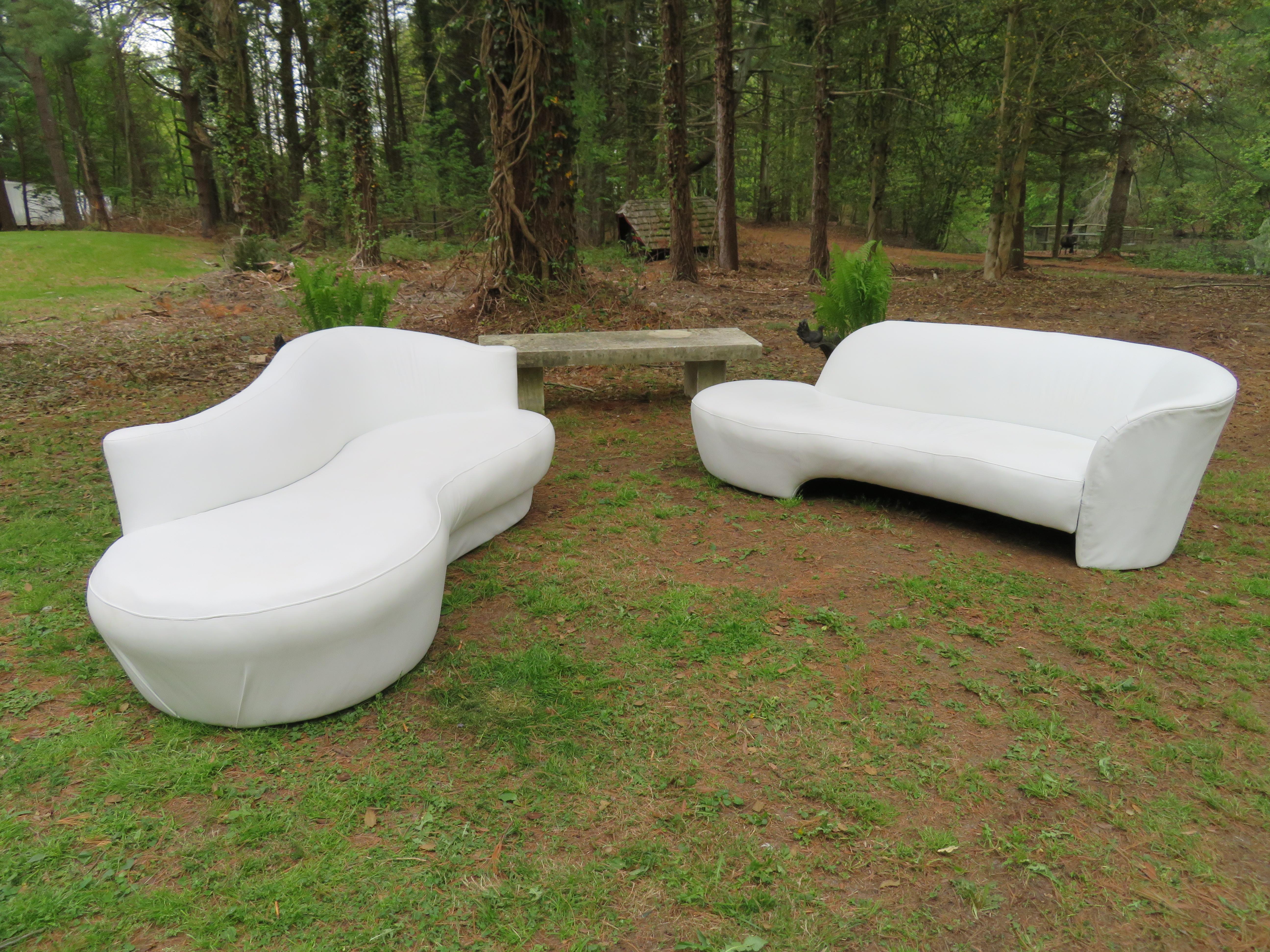 Fabulous White Leather Cloud Sofa Weiman, 1980s For Sale 4