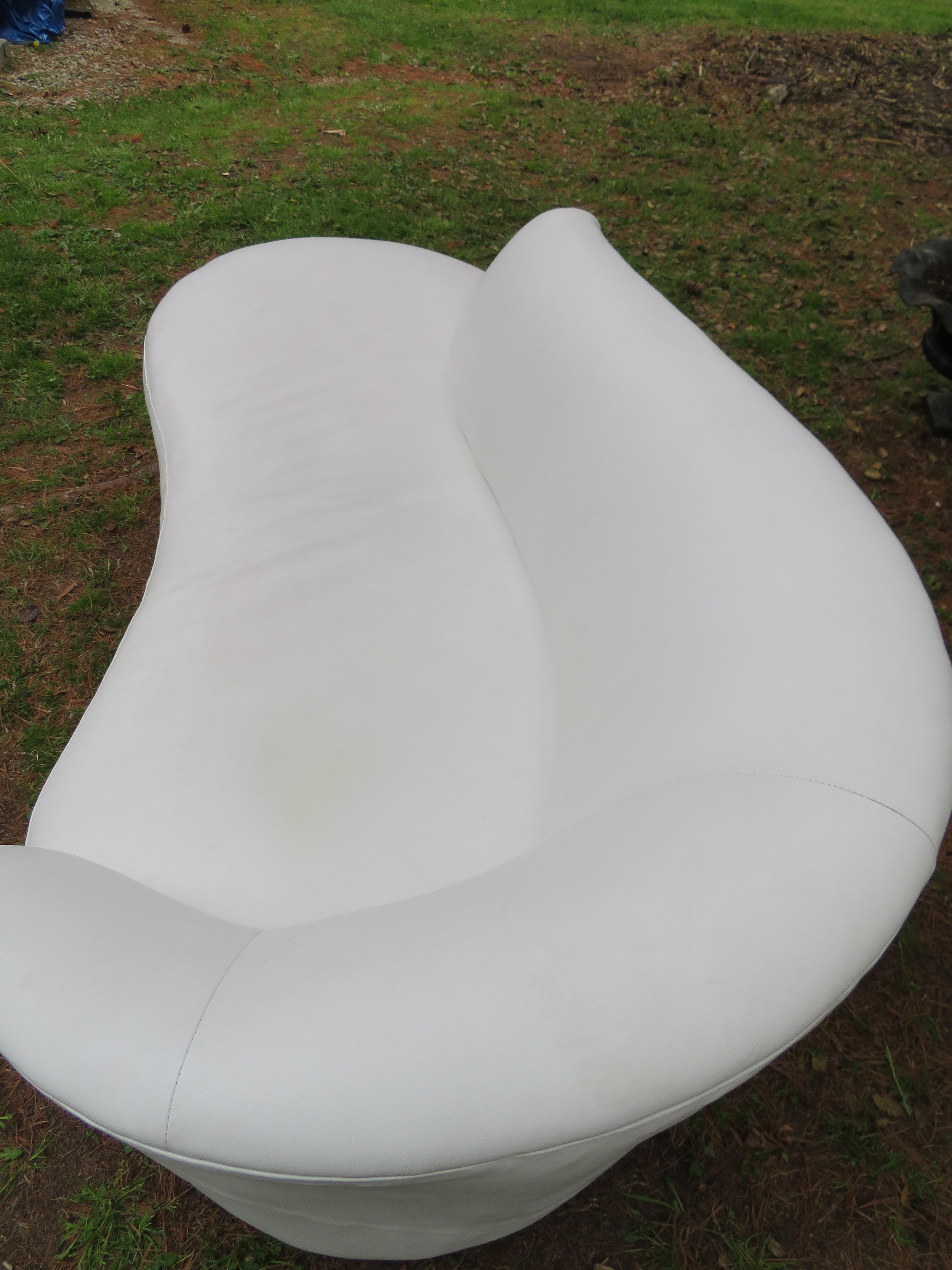 Late 20th Century Fabulous White Leather Cloud Sofa Weiman, 1980s For Sale