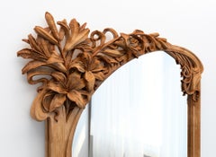 Fabulous Wall Mirror Frame in Art Nouveau style with lilies