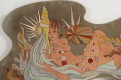Panel mural, patchwork de terciopelos de Jeanne Larroque, Francia, Finales del siglo XX