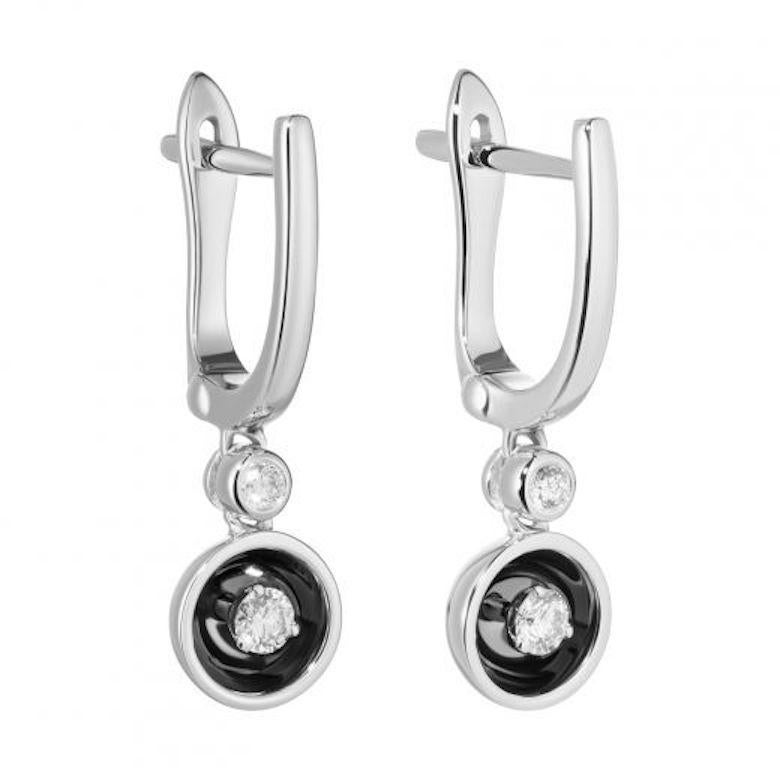 Modern Fabulous White Gold Diamond Dangle Lever-Back Earrings for Her For Sale