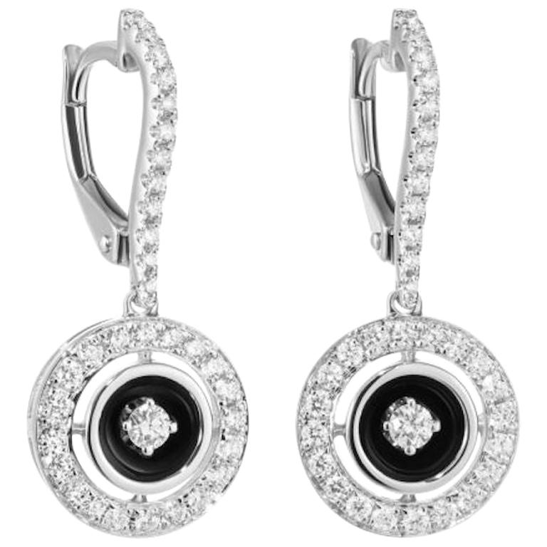 Fabulous White Gold Diamond Drop Lever-Back Earrings for Her For Sale