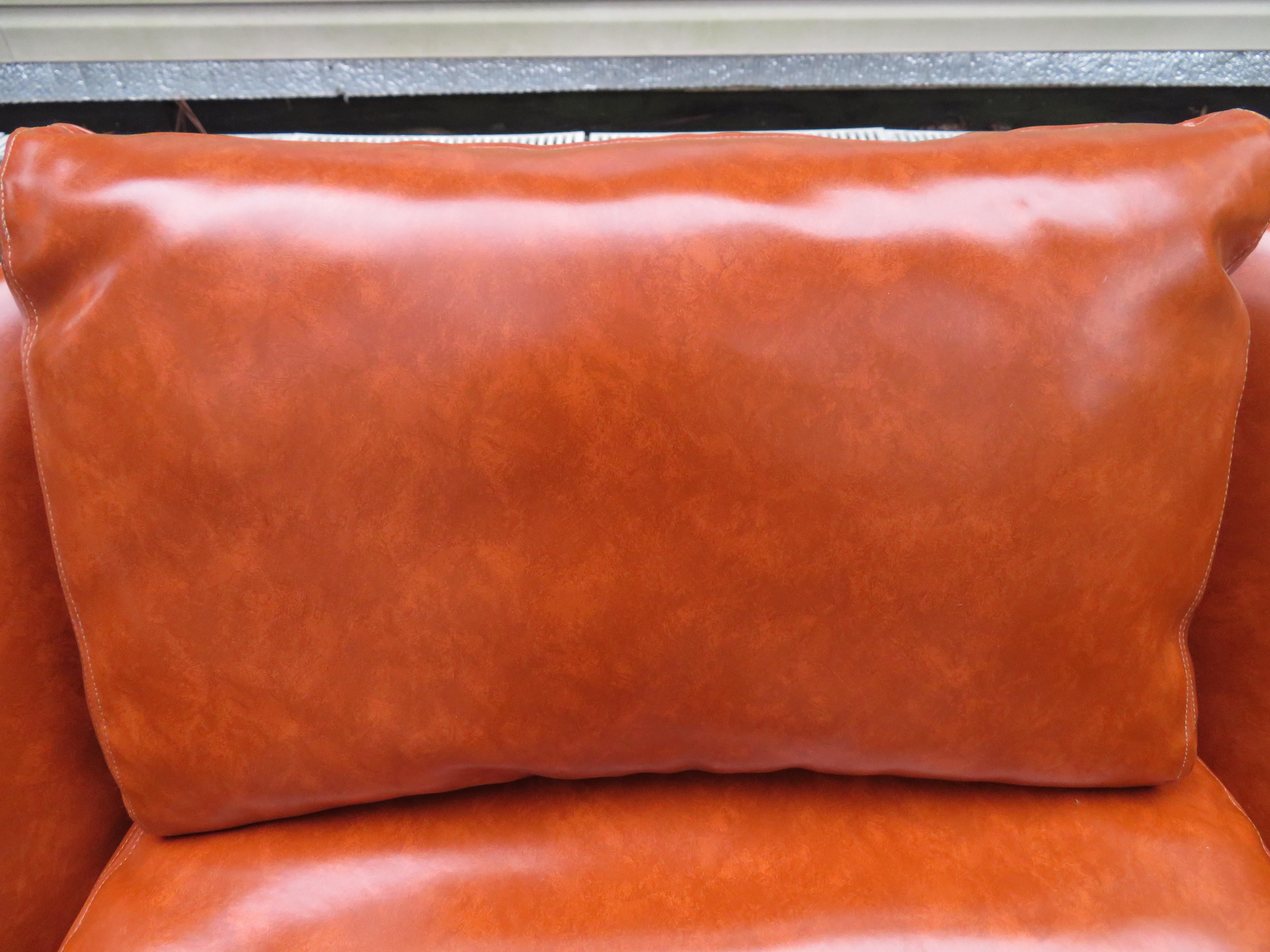 Faux Leather Fabulous Wide Signed Milo Baughman Barrel Back Tub Chair Thin Chrome