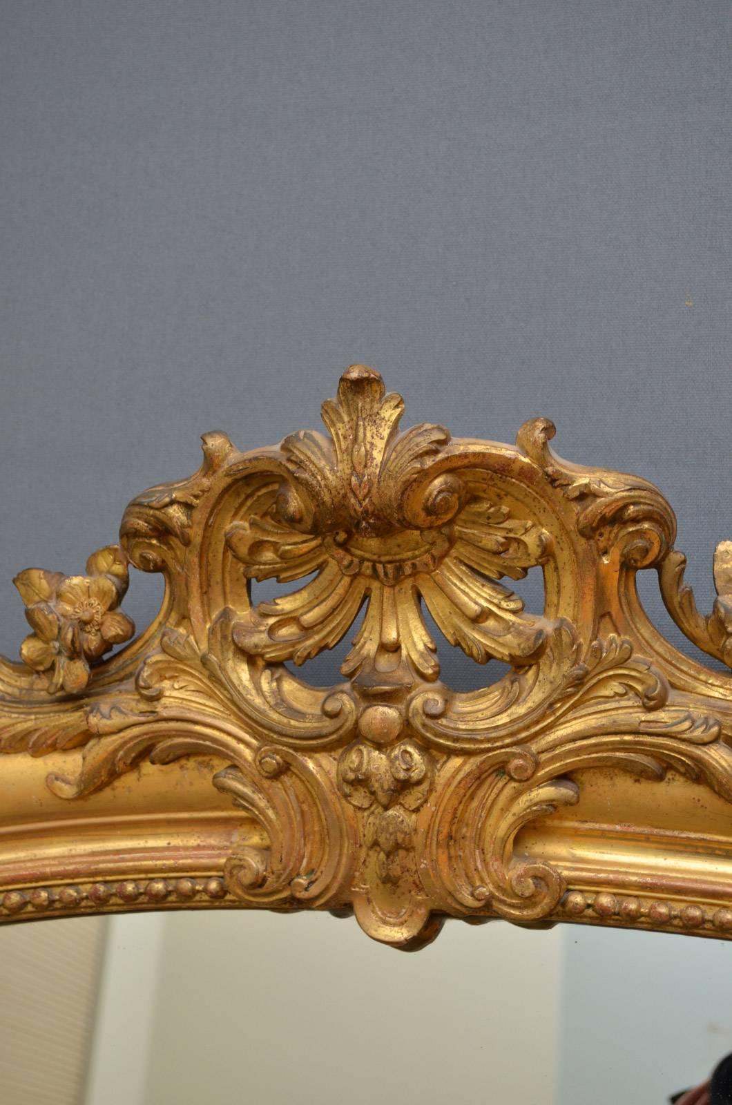 Fabulous 19th Century French Gilt Mirror 1